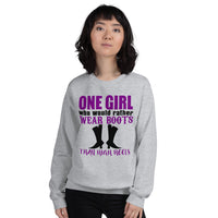 Sweatshirt ---'I'd Rather Wear Boots Than HIGH Heels...'