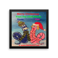 Framed LOVE Worms Merry Christmas poster